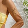 Minimalist Boho Gold Arm Cuff Upper Arm Bracelet for Women Adjustable Musical Note Rhinestone Open Bangle Summer Jewelry Gift