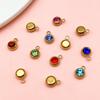 Gold Stainless Steel Zodiac Birthstone Jewelry: Necklace, Bracelet, Pendant with Colored Diamond Accents
