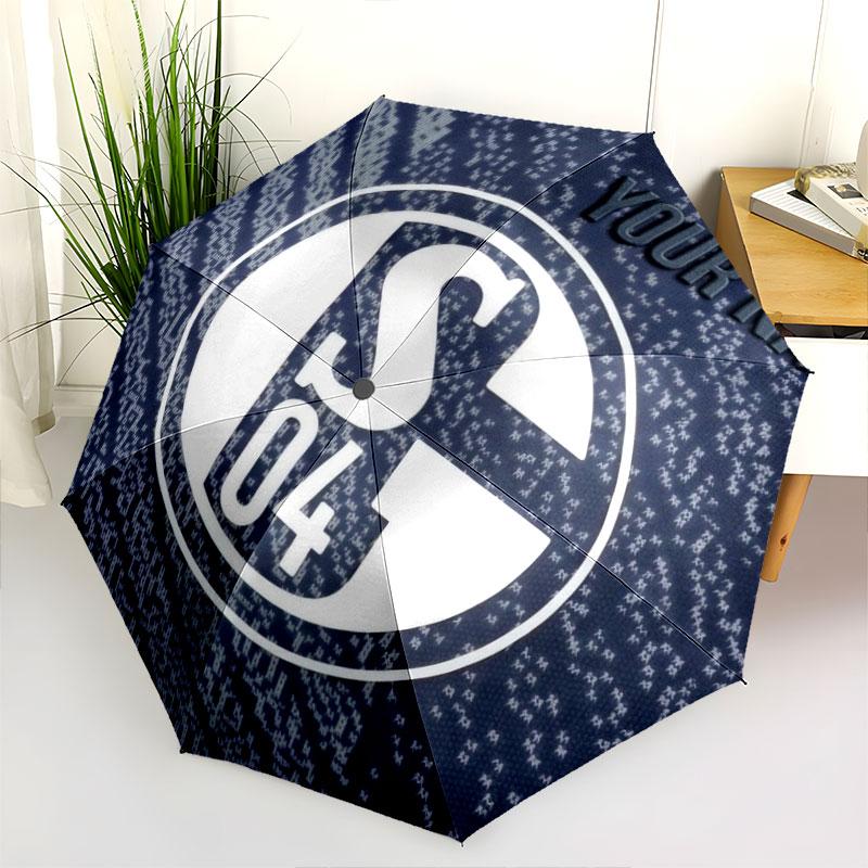1 PC Automatic Folding Umbrella - FC Schalke 04 Custom Name Pattern, Portable & Foldable Design with 8 Ribs, Christmas Birthday Gifts