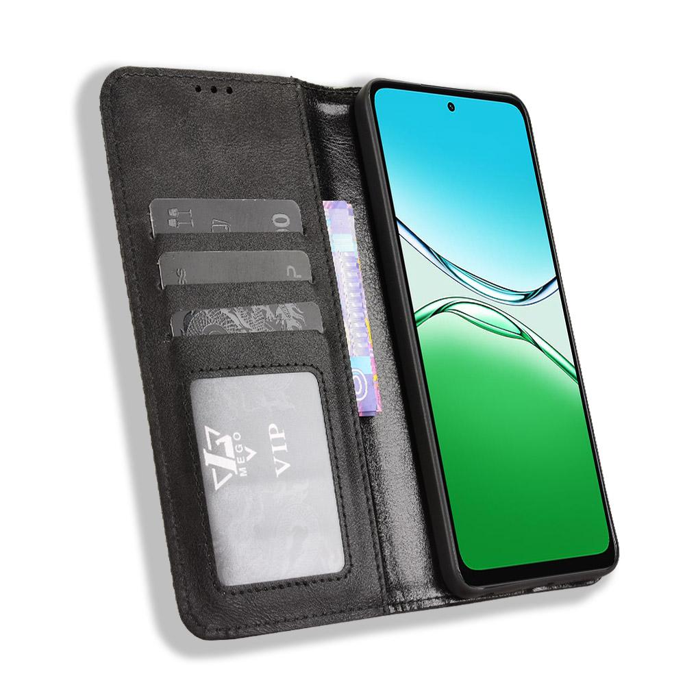 For Oppo A5 4G Leather Case Wallet Stand Retro Texture Phone Cover