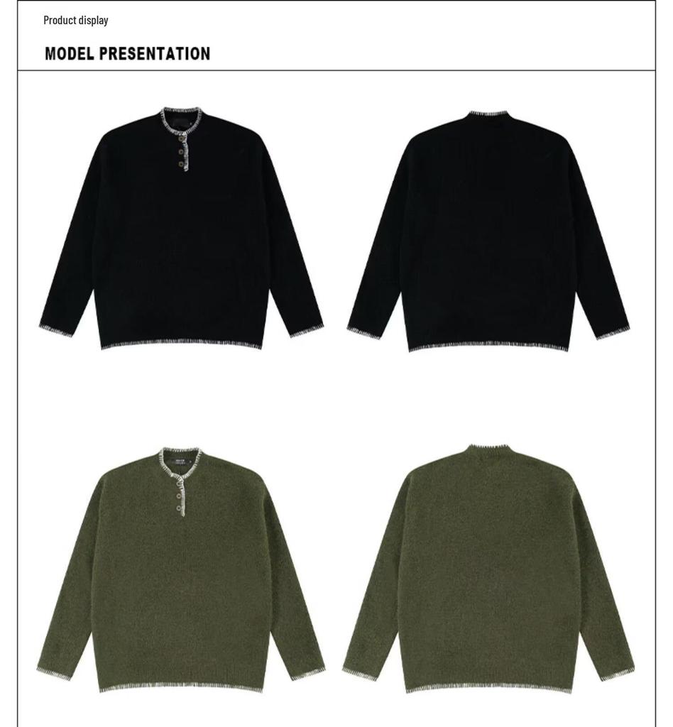 2026 Autumn/Winter Retro Knitwear: American Loose Fit Niche Design Pullover Sweater for Women