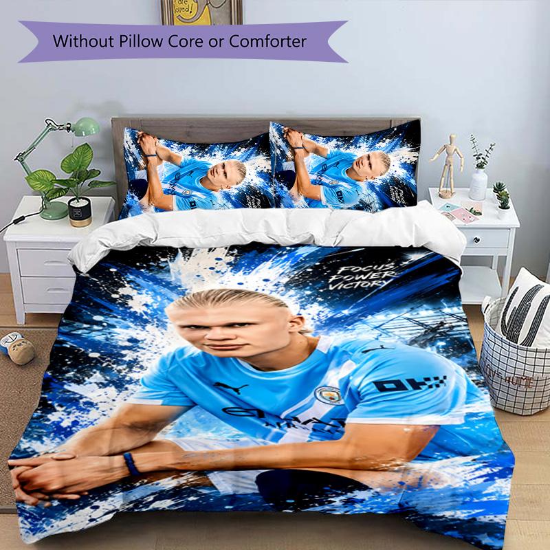 3pcs Haaland Pattern Bedding Set Duvet Cover Set Includes Duvet Cover &pillowcases,perfect All Season Bedroom Decoration&gift