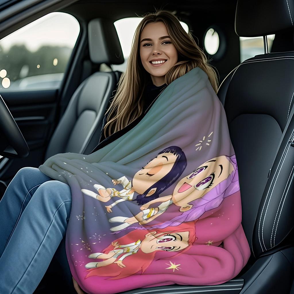 Ultra-Soft Skin-Friendly Anime Dream Team Throw Three Iconic Characters Cozy Gift for Fans