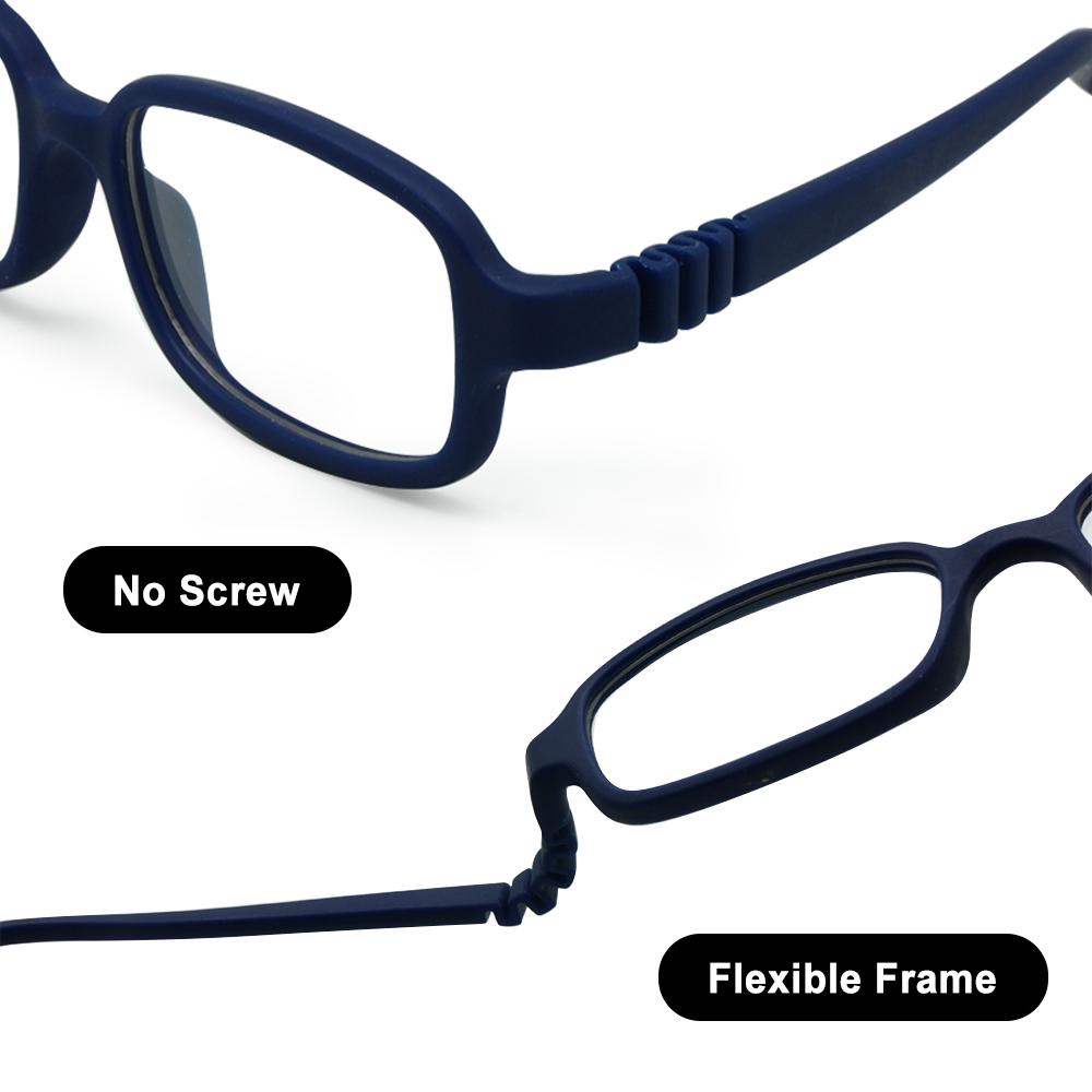 Flexible Kids Glasses Frame No Screw One-piece Design 46/16 Size 4-6 Years Adjustable Strap Boys Girls Optical