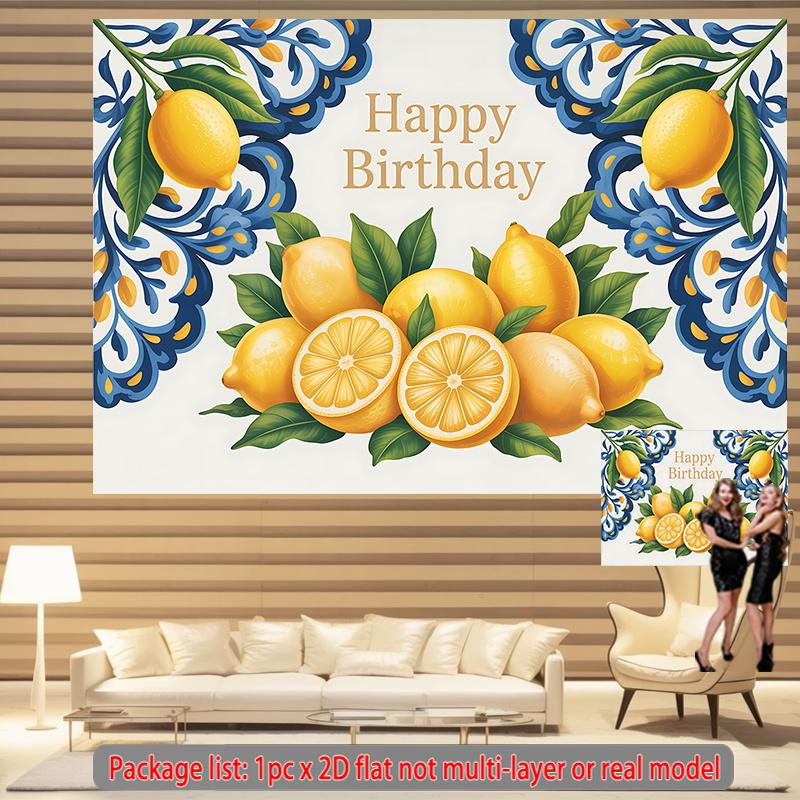 Party Backdrop Flat Lemon Greeting Photo Booth Decor Front Door Decor