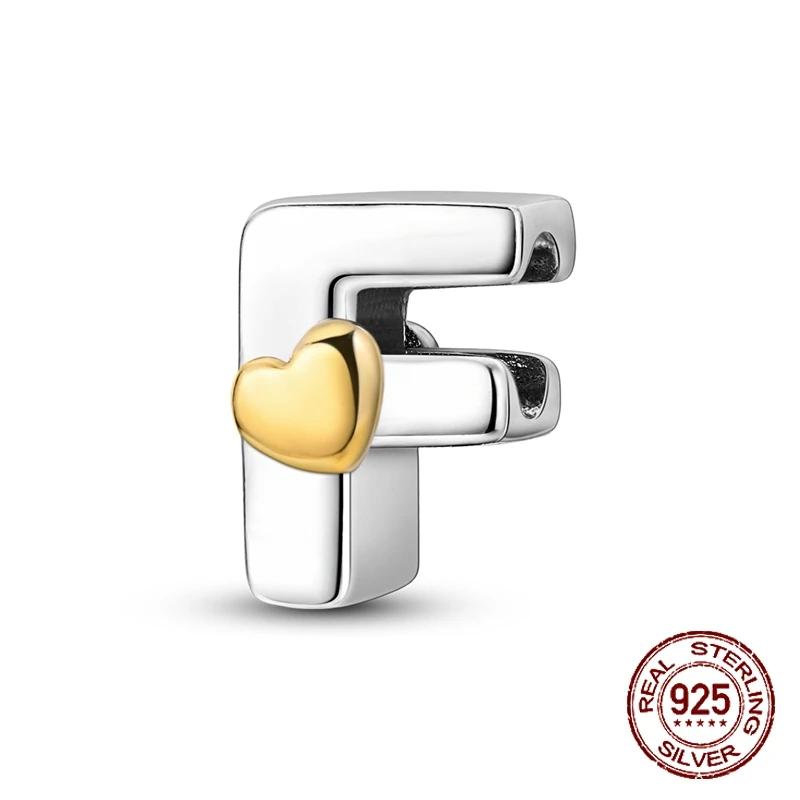 Copper Yellow Love 26 Letters Diy Love Charms Beads Fit 4Mm Hole Diameter Bracelets Fine Birthday Jewelry Gift