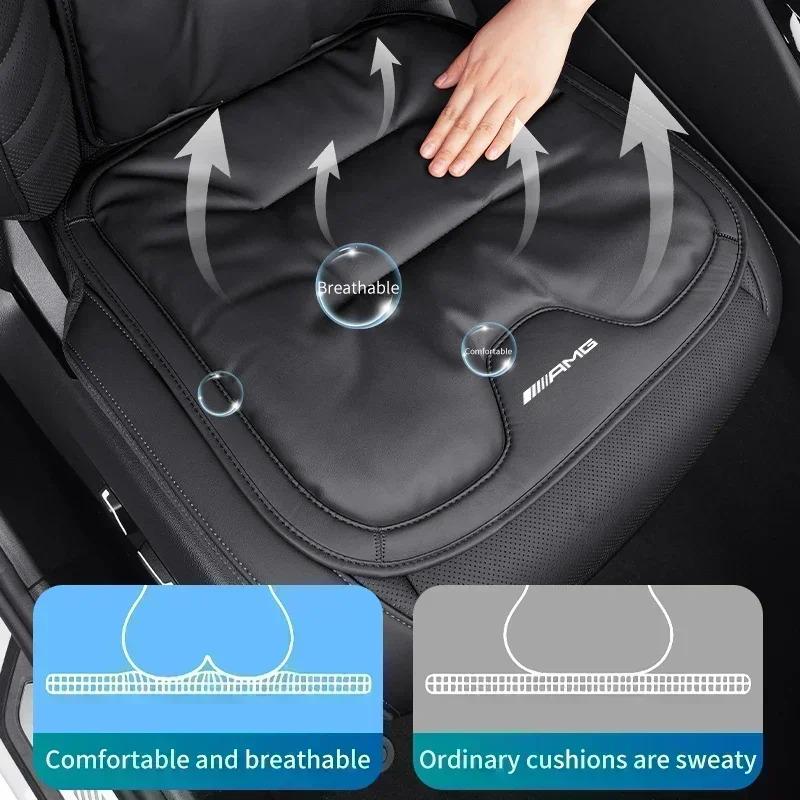 Funda de Asiento Delantero Trasero de Coche Cojín de Cuero de Velour Esterilla Protectora para Respaldo Para Mercedes Benz AMG Clase A B C E S CLK CLA GLE W204 MO1