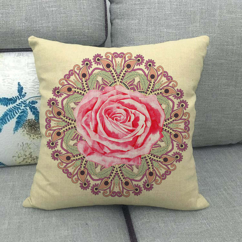 Simple Wave, Star and Rose Pattern Digital Printing Short Plush Pillow Covers for Car Sofa Office Cushion Cover Home Goods