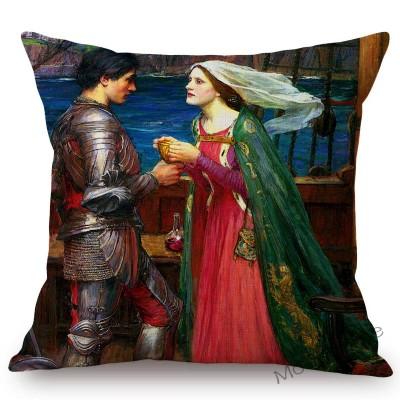 Aestheticism Master John Waterhouse Ancient Greek Myths Goddess Oil Painting Sofa Pillow Case Young Girls Linen Cushion Cover