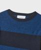 OUTSTANDING Pure Wool Wholegarment Stripe Knit_Blue/Navy