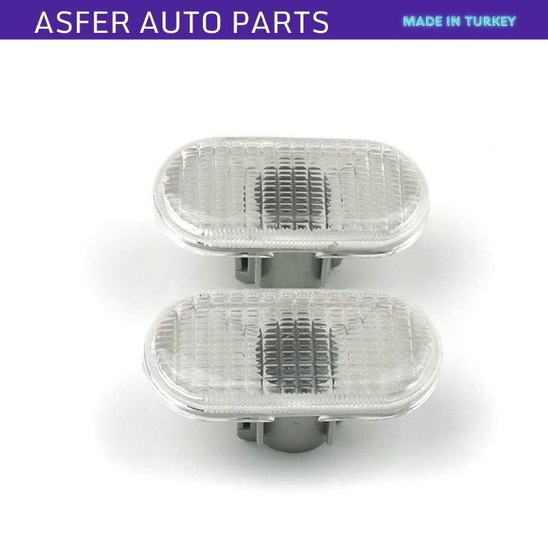 2X Side Signal Light White For Renault Kangoo Master Megane Scenic Trafic Twingo Clio Logan OEM 8200194580
