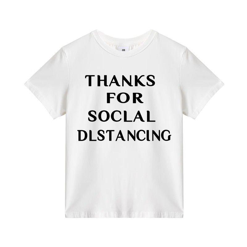 Summer new front shoulder crew neck letter print design short-sleeved T-shirt women's casual wear versatile bottoming shirt top