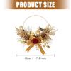 Holiday Door Wreath Artificial Christmas Decors With Bowknot, Pine Style Greenery and Ornament, Portable Hanging Accent for Entryway or Shop Display