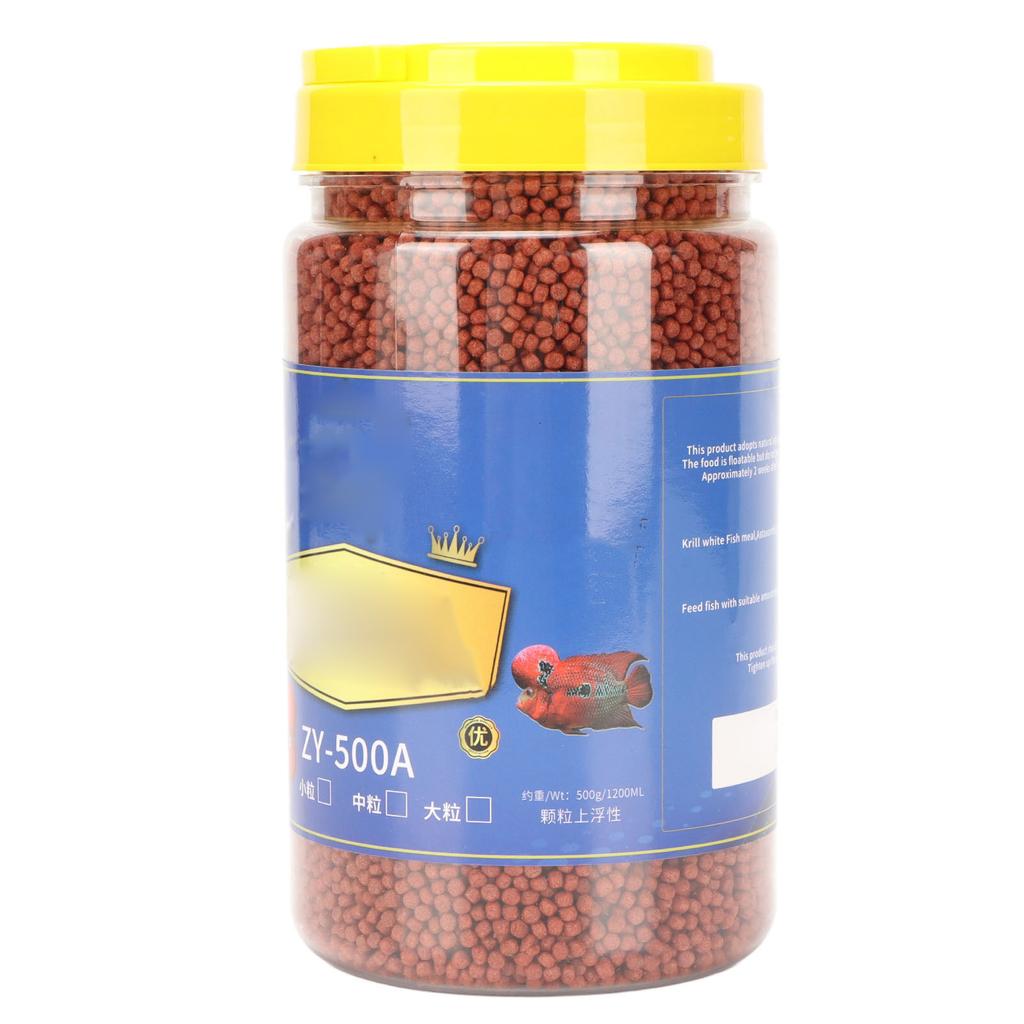 Blood Parrot Fish Food Color Enhancing Nutritious Floating Fish Feed for Aquarium Fish Tank 17.6oz