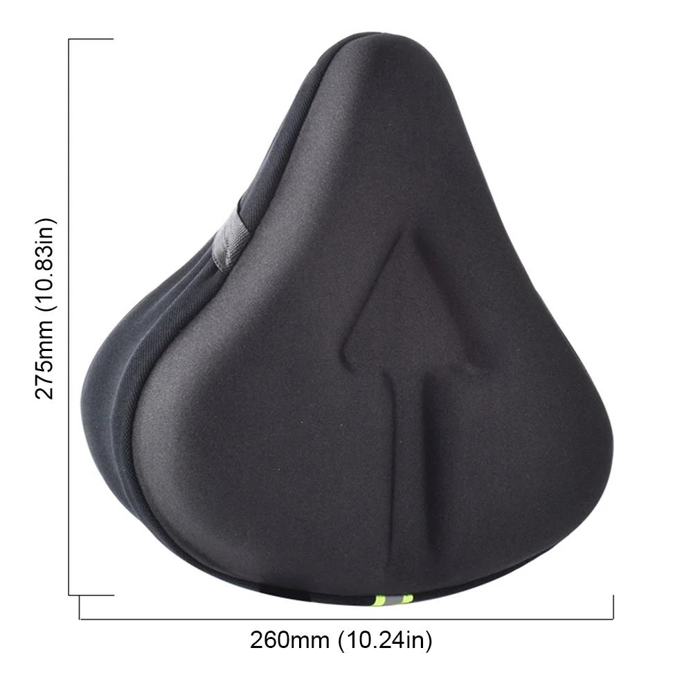 כיסוי מושב אופניים מסיליקון ג'ל מרופד גדול, סופג זעזועים, כרית ספוג מעובה, מחזירי אור, נוח, מחצלת למושב אופניים