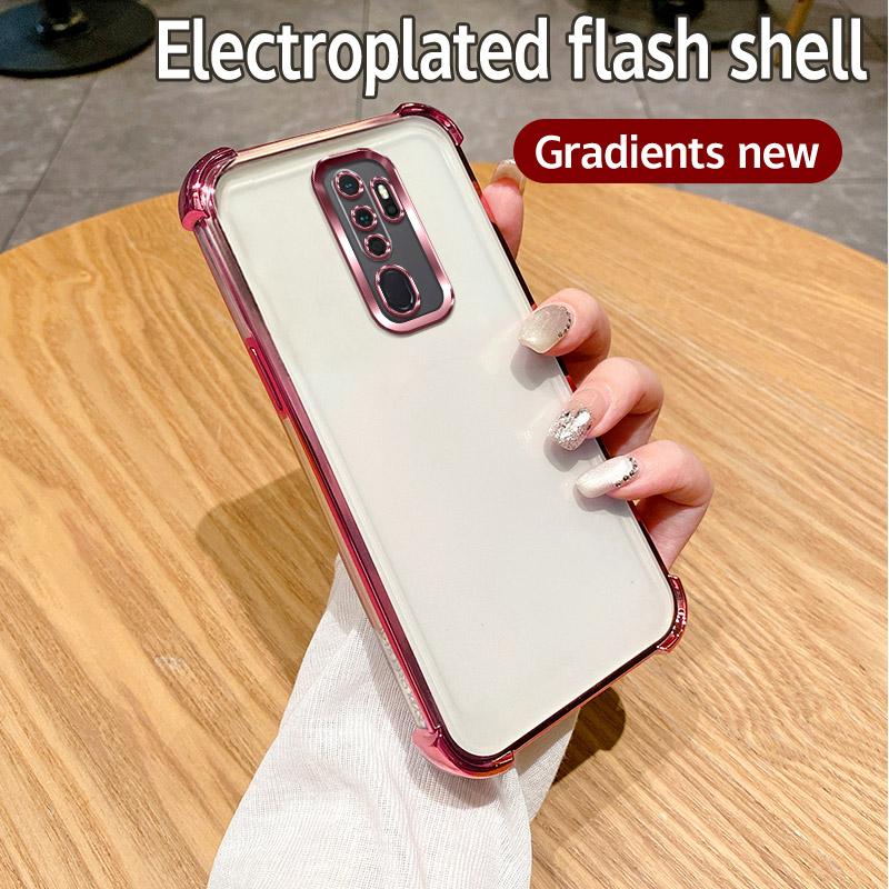 For OPPO A9 2020 Case OPPO A5 2020 Phone Case Shiny Glitter Plating Silicone Camera Lens Soft Back Cover