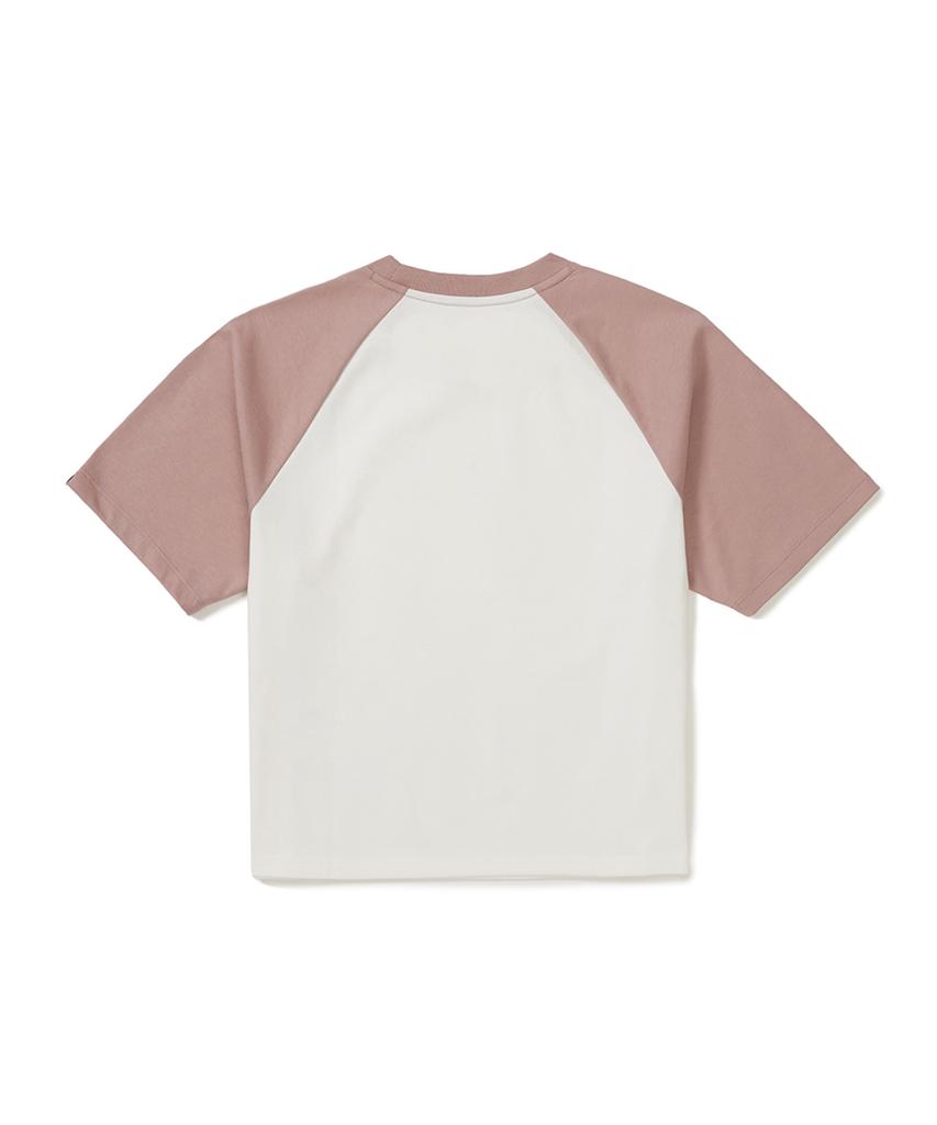 SNOWPEAK APPAREL Aerocool Women'S Color Block Crop Short Sleeve T-Shirt (S25Mwfts75) Deep Pink