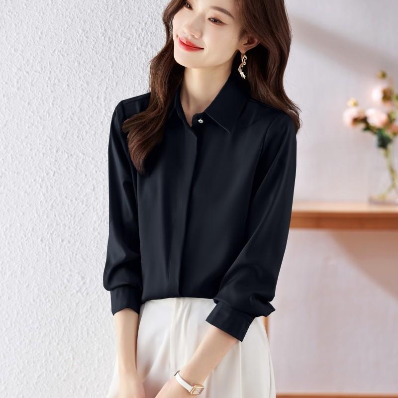 Bílá košile Dámský profesionální oblek Bez vrásek Rozhovor Dojíždění Formální oblek Top Obchodní Dlouhý rukáv Bílá košile Dámská