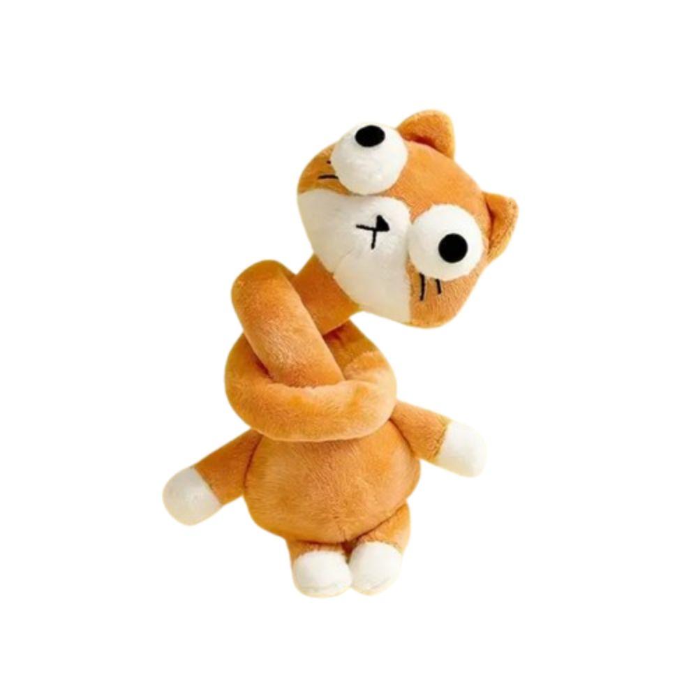 White Color Long Neck Cat Plush Keychain Cute Style Schnauzer Plush Pendant Bag Charm Decor