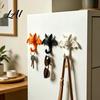 Functional Halloween Party Decor 2Pcs 3D Printed Bat Hanging Hooks Decorative Wall Hangers for Keys Easy Installation Hooks Towels Bags Adhesive