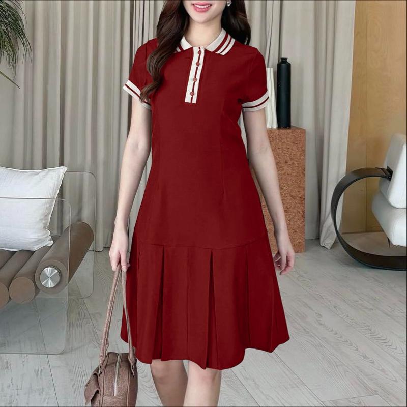 ZANZEA Women Summer Classic Collar Short Sleeve Casual Dress