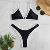 Women's Sexy Color Block  Split Style Swimsuit Bikini  Gathering Swimsuit Set