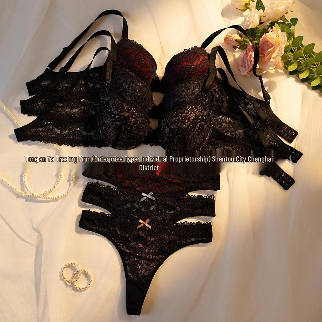 Exclusive Women's Adjustable Push-up Lace Bra Set - Sexy Lingerie