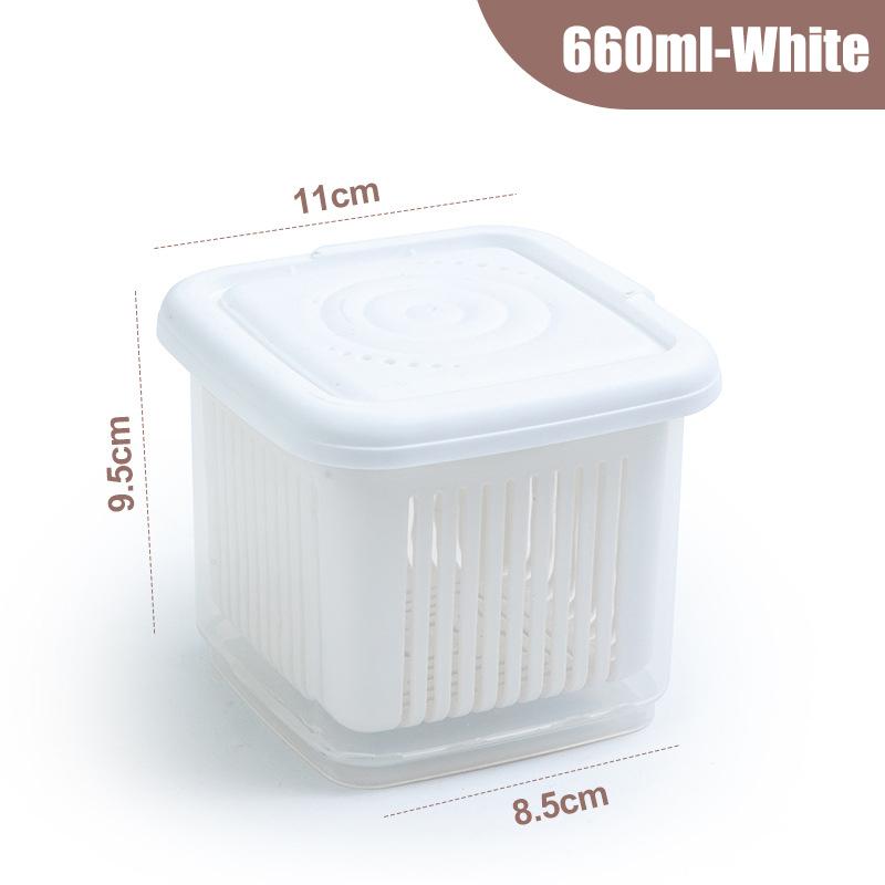 Double-layer Refrigerator Storage Box Ginger Scallion Onion Containers Sealed Fruits Vegetables Drain Crisper Kitchen Supplies
