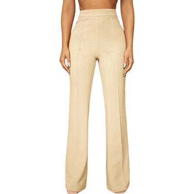Women Suit Pants High Waist Solid Color Zipper Design Dress Trousers Business Commuting Work Travel School Trousers