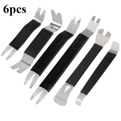 6Pcs Tragbare Auto Tür Clip Trim Removal Tools Kits Auto Dashboard Audio Radio Panel Reparatur Metall Entfernung Hebeln demontage Werkzeug
