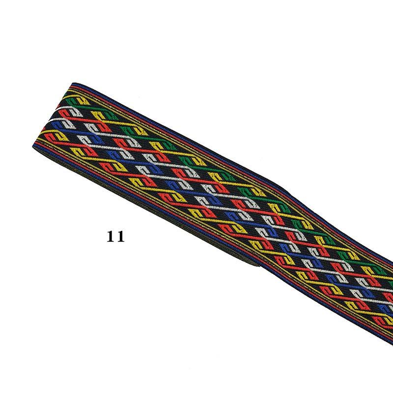 Cinta de Pasamanería Bordada Jacquard de Encaje Étnico para Adorno de Borde de Cuello de Vestimenta de Ropa Nacional Tradicional de Bricolaje de 5 cm