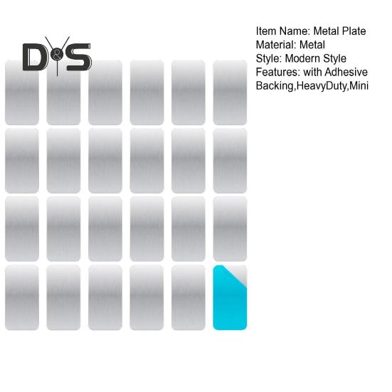 12/24Pcs Adhesive Metal Plates for Magnetic Mounts Heavy Duty Rectangular Sticky Metal Replacement Strips with Adhesive Backing for Magnets on