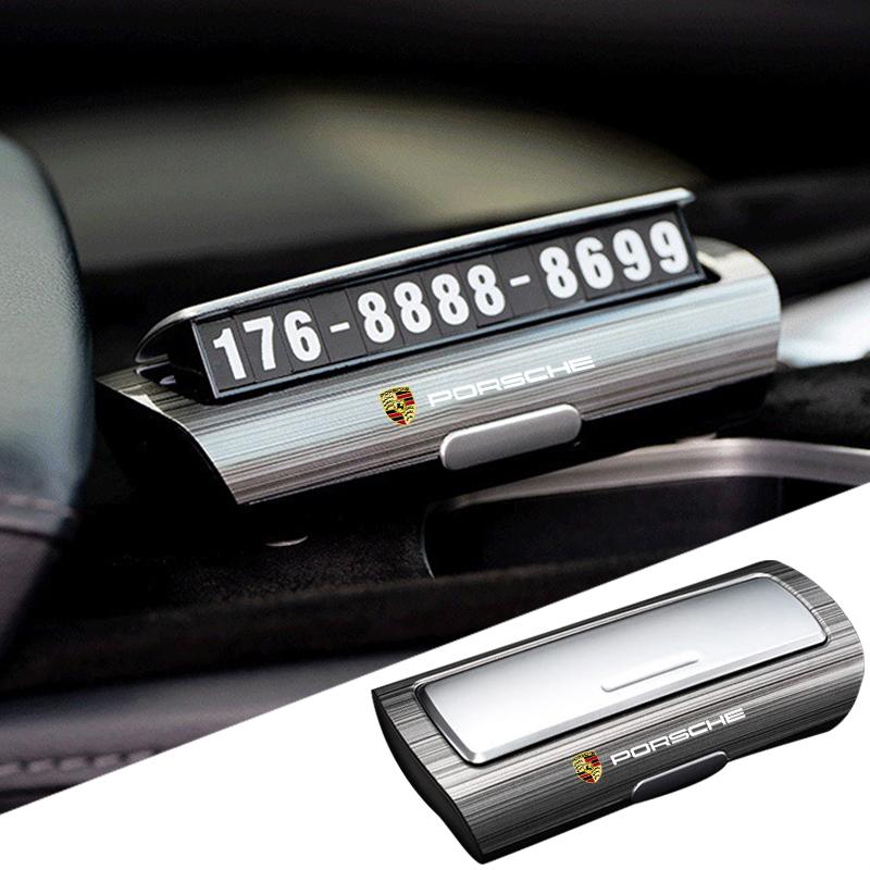 1 PZ Emblemi Auto Cartellino Parcheggio Temporaneo Targa Per Porsche 911 Cayenne Carrera-GT 928 Panamera Boxster Macan 918 Accessorio