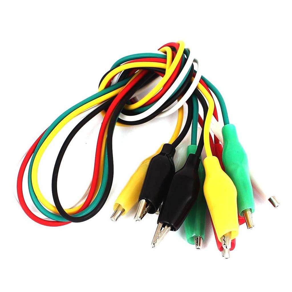 Krokodilklemmen-Kabelsatz mit 10 Stück, Micro-Bit, für elektronische Arbeiten (Weiß, Rot, Gelb, Grün, Schwarz je 2) Krokodilklemme Krokodilklemme Kordel Krokodilklemme