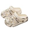 Slippers female hole wear couple student bag head shoes cartoon print shoes feeling INS bottom beach shoes female cute
