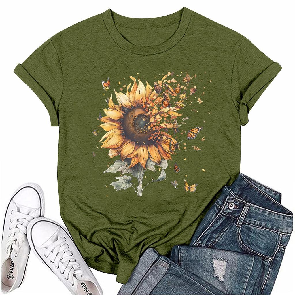 Unisex Casual Fashion Print Crewneck Loose T-shirt