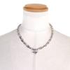 Great PRADA Silver ChainNecklace Triangle logo current products 925 2JCA96 Used