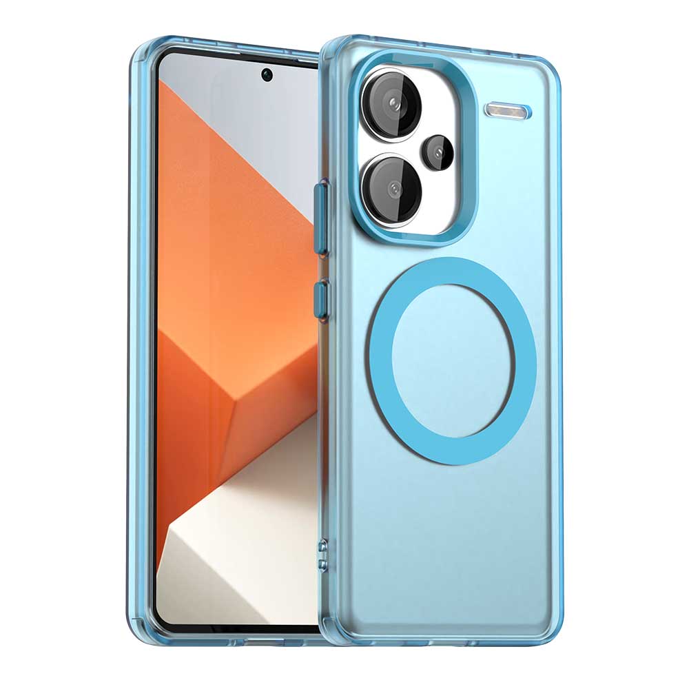 Candy Color Translucent Shockproof Case For Xiaomi Redmi Note 13 Pro Plus 5G Magnetic Wireless Charging TPU Plastic Back Cover