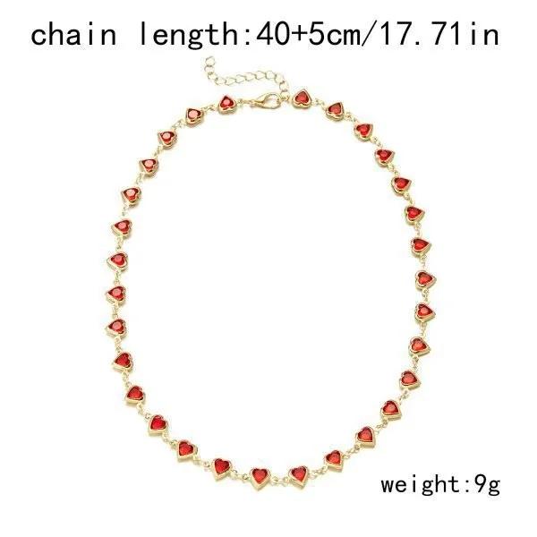 Bohemia Retro Multicolor Crystal Heart Beaded Bracelet for Women Charm Fashion Summer Beach Choker Jewelry Set Gift Accessories