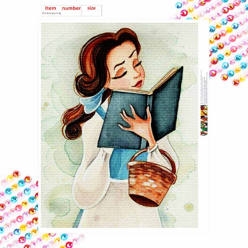 Disney Diamond Painting Kit Belle Reading Book 5D Diamond Art Home Decor Creative Handmade Gift