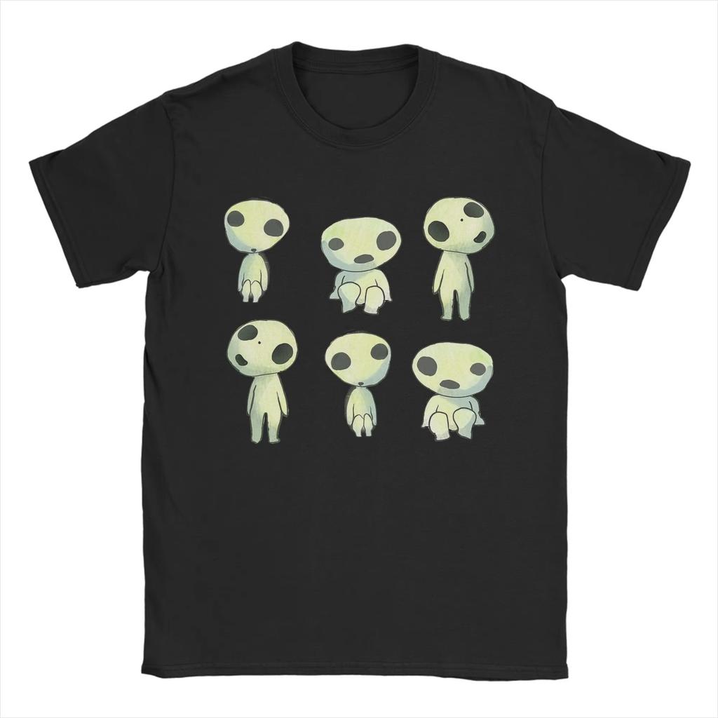 Princessed Kodama Mononoked TShirt Vintage Cotton Tee Shirt Round Neck Short Sleeve T Shirt Unique Clothes Yk Clothes
