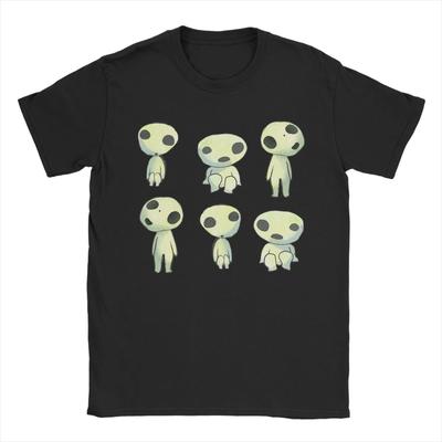 Camiseta Princessed Kodama Mononoked Vintage Camiseta de Algodón Cuello Redondo Manga Corta Ropa Única Yk Clothes
