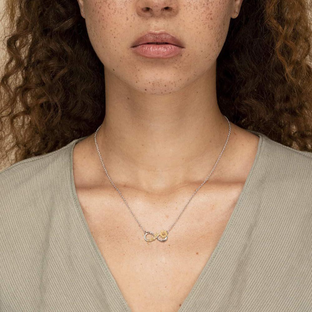 S925 Sterling Silver Necklace Female European and American Personality Unlimited Love Sunflower 8 Character Sunflower Clavicle Chain
