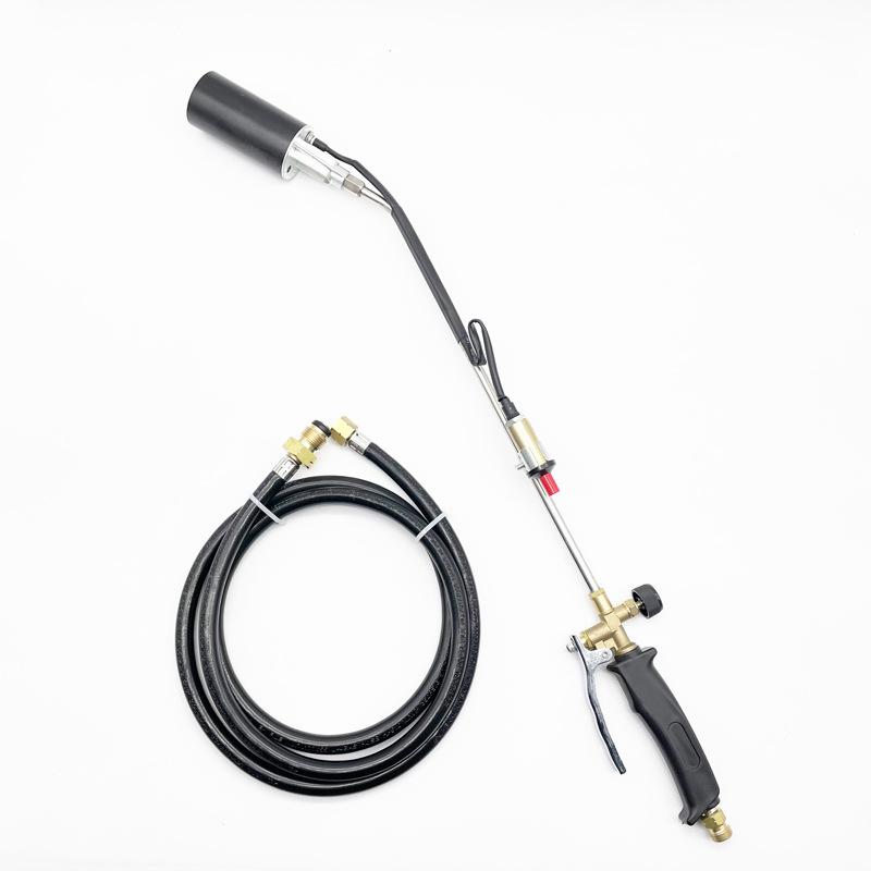 

Propane Torch Weed Burner Blow Torch Heavy Duty High Flamethrower with Turbo Trigger Push Button Ignite for Roof Asphalt Ice чёрный