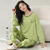 Green Plaid Pajamas Cute Casual Sleepwear Long Sleeves Long Pants Autumn Winter Kawaii Pyjamas Cozy Pijamas Soft Nighty Lady Pjs
