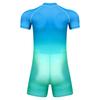 Costume da bagno intero da uomo a colori sfumati S-3XL Manica corta Zip frontale Pantaloncini a pantaloncino Tuta Rash Guard per Surf Nuoto Subacquea