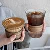 Glass Coffee Mug Japanese Style Walnut Cup SleeveTransparent Kawaii Cup Coffeeware Beautiful Tea Mugs Beer Mug Cute Mug
