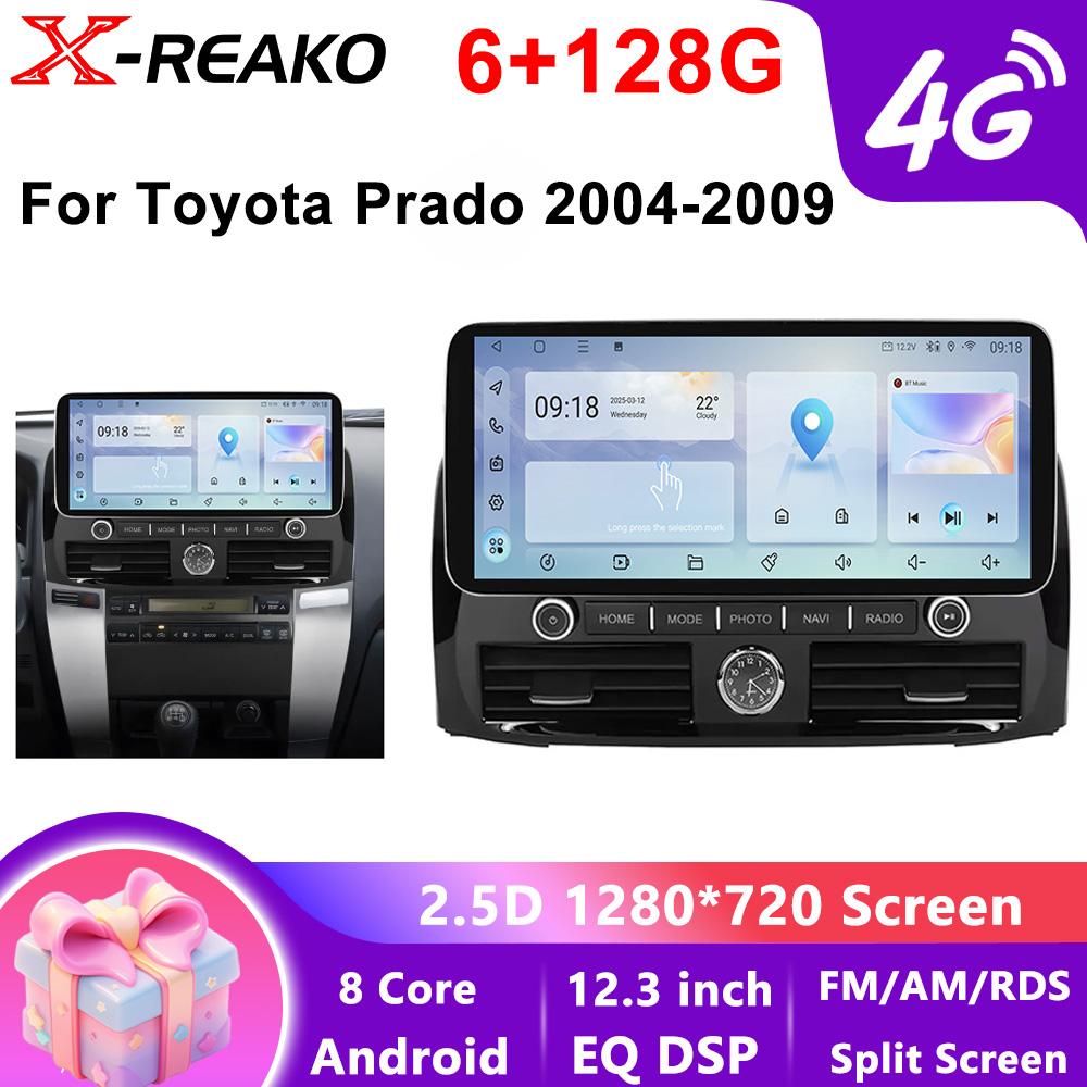 

Android QLED экран 12,3 дюйма DSP RDS для Toyota Prado 2004-2009 автомобильный радиоприемник мультимедиа видеоплеер GPS Carplay стерео 4G 5G WIFI 8 core 6GB+128GB