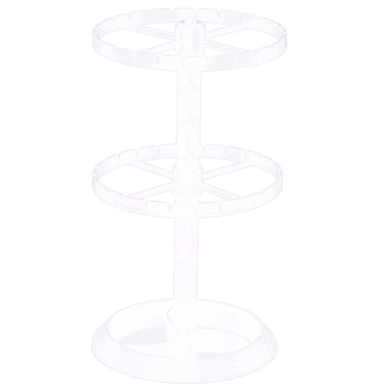 Вращающаяся подставка для серег Универсальная прозрачная полка-органайзер для ювелирных изделий Трехъярусная вращающаяся стойка для выставки ювелирных изделий 1 белый