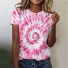 Colorful Tie Dye Pattern 3D Print T-Shirts Women O-Neck Short Sleeve T Shirt Y2k Harajuku Plus Size Tees Tops Female Clothing